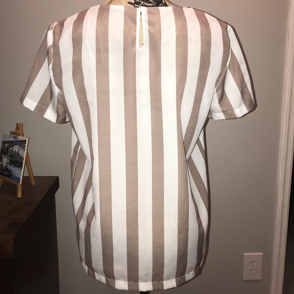 Zara basic chiffon striped top - Picture 2 of 4